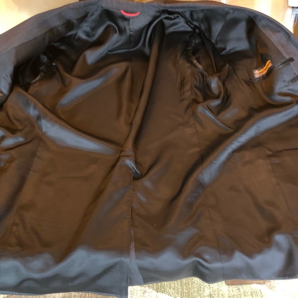 Hart Schaffner & Marx Famous Barr 2 Piece Dark Gray Pinstripe Wool Suit Size 43L - Picture 14 of 16